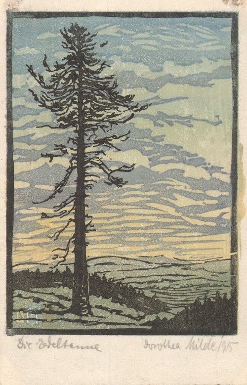 Dorothea Milde: multicolour woodcut and linocut, 1915, Sign. Ca 3468b