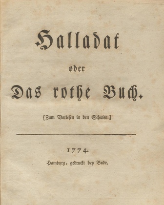 Halladat oder Das rothe Buch. - Hamburg, 1774