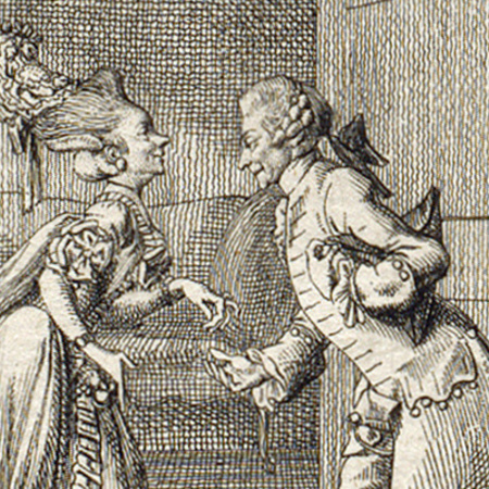Daniel Chodowiecki: Der Gruß. Aus der Serie Natürliche und affektierte Handlungen des Lebens, 1778, Gleimhaus Daniel Chodowiecki: Der Gruß. Aus der Serie Natürliche und affektierte Handlungen des Lebens, 1778, Gleimhaus