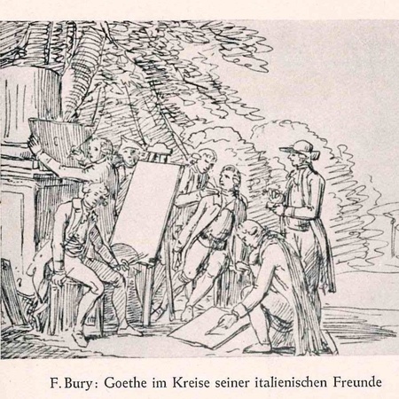Goethe im Kreise seiner italienischen Freunde_Bestand Gleimhaus Goethe im Kreise seiner italienischen Freunde_Bestand Gleimhaus